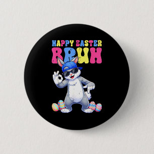 Happy easter day bunny 67 six seven bruh rabbit 67 2 inch round button