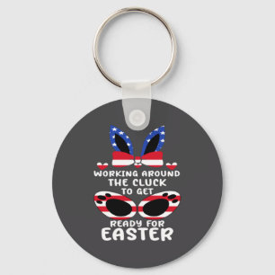 Happy Easter Day Bunny Cute Rabbit Enthusiasts Keychain