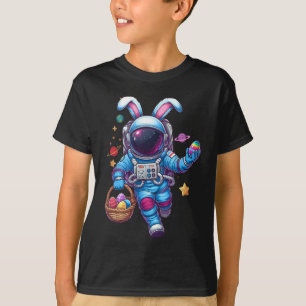 Happy Easter Day Bunny Egg Astronaut Space Boys Gi T-Shirt