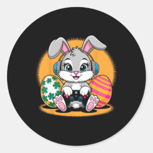Happy Easter Day Bunny Egg Funny Boys Girls Kids G Classic Round Sticker