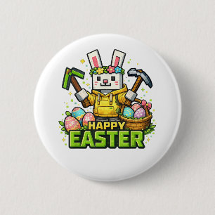 Happy Easter Day Bunny Egg Gamer Video 2 Inch Round Button