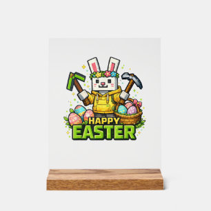 Happy Easter Day Bunny Egg Gamer Video Game Kids M Acrylic Sign
