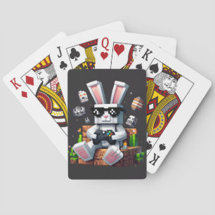 Happy Easter Day Bunny Egg Video Gamer Easter Day Playing Cards