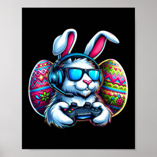 Happy Easter Day Bunny Egg Video Gaming Game Kids Poster