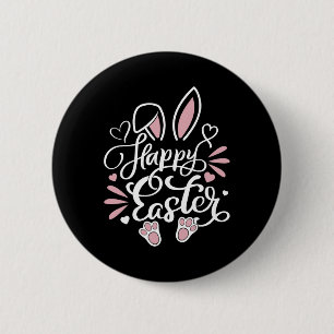 Happy Easter Day Bunny Eggs Rabbit Graphic Family 2 Inch Round Button