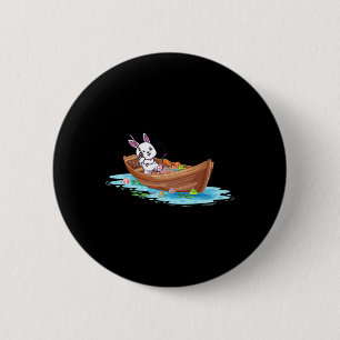 Happy Easter Day Bunny Fishing Fisherman Kids Men 2 Inch Round Button