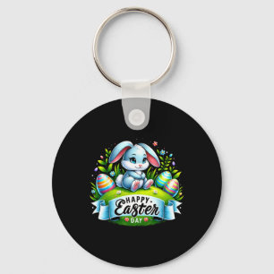 Happy Easter Day Bunny Funny Matching Easter 2024 Keychain