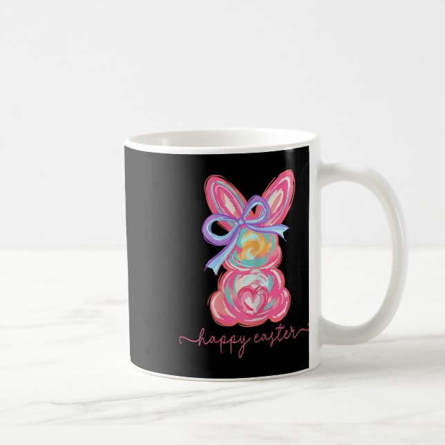Happy Easter Day Bunny Rabbit Brushstroke Tee Wome Coffee Mug (Right)