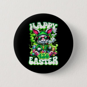 Happy Easter Day Bunny Smoking Weed Funny _1  2 Inch Round Button
