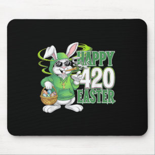 Happy Easter Day Bunny Smoking Weed Funny Mouse Pad