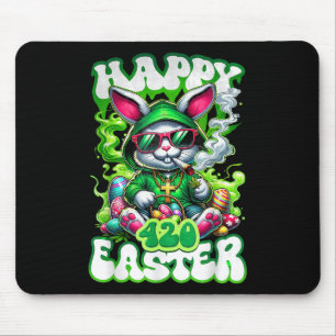 Happy Easter Day Bunny Smoking Weed Funny Mouse Pad