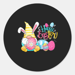 Happy Easter Day Bunny Spring Gnome Easter Egg Boy Classic Round Sticker