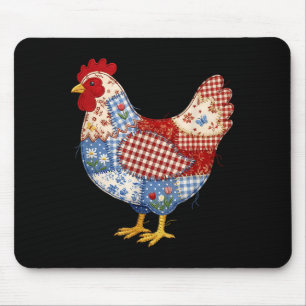Happy easter day chicken patchwork funny hen mouse pad