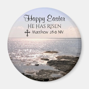 Happy Easter Day Christ has Risen Ocean Photo Magnet