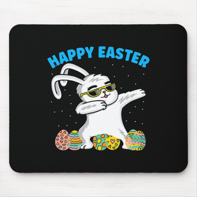 Happy Easter Day Colourful Egg Bunny Rabbit Ear Cu Mouse Pad (Front)