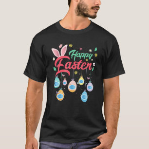 Happy Easter Day Colourful Egg Face Mask Hunting C T-Shirt