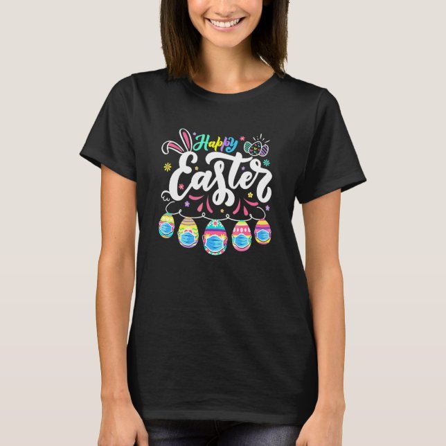 Happy Easter Day Colourful Egg Face Mask Hunting C T-Shirt (Front)