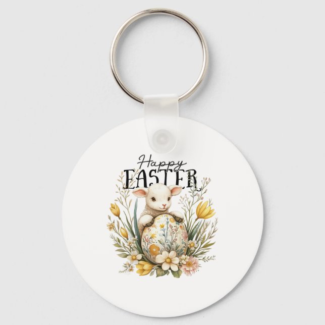 Happy Easter Day - Cute Ba  Keychain (Front)