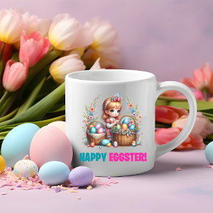 Happy Easter Day - Cute Baby Rabbit Two-Tone Coffee Mug