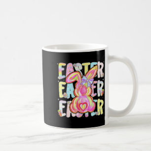 Happy Easter Day Cute Bunny Coquette Bow Girl Wome Coffee Mug