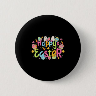 Happy Easter Day Cute Bunny Ears And Easter Egg Hu 2 Inch Round Button