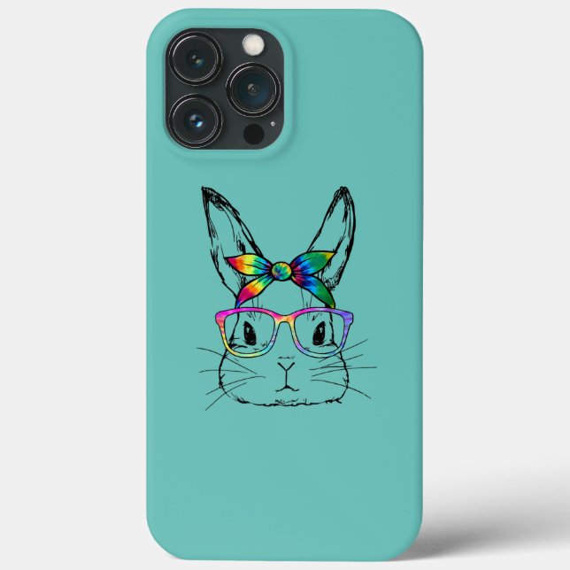 Happy Easter Day Cute Bunny Rabbit Face Tie Dye Case-Mate iPhone Case (Back)