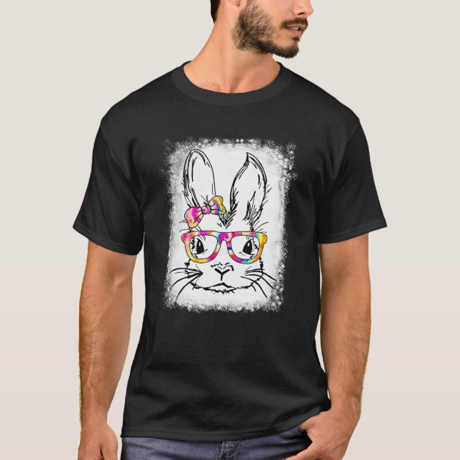 Happy Easter Day Cute Bunny Rabbit Face Tie Dye Gl T-Shirt (Front)