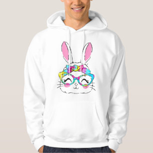 Happy Easter Day Cute Bunny Rabbit Face Tie Dye Hoodie