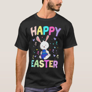 Happy Easter Day Cute Bunny Rabbit With Eggs Hunt T-Shirt