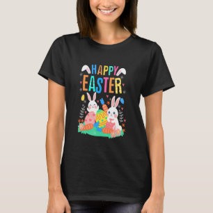 Happy Easter Day Cute Bunny With Eggs Easter Women T-Shirt