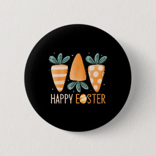 Happy Easter Day Cute Carrots Funny Bunny Easter E 2 Inch Round Button