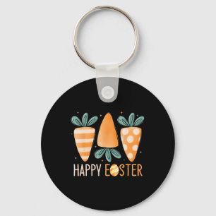 Happy Easter Day Cute Carrots Funny Bunny Easter E Keychain