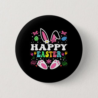 Happy Easter Day, Cute Colorful Egg Hunting Women  2 Inch Round Button