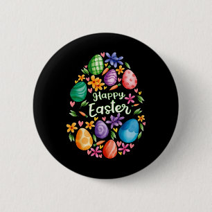 Happy Easter Day Cute Colourful Egg Hunting Women 2 Inch Round Button