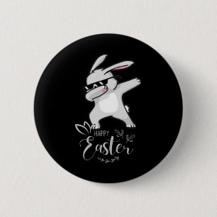 Happy Easter Day Cute Dubbing Bunny Rabbit Funny D 2 Inch Round Button
