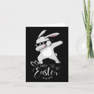 Happy Easter Day Cute Dubbing Bunny Rabbit Funny D Card