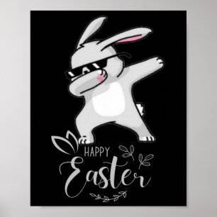 Happy Easter Day Cute Dubbing Bunny Rabbit Funny D Poster