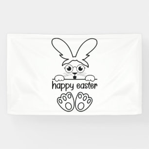 Happy Easter Day- Cute Easter Rabbit Banner
