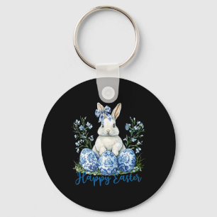 Happy Easter Day Cute Egg Bunny Celebrate Women Ki Keychain