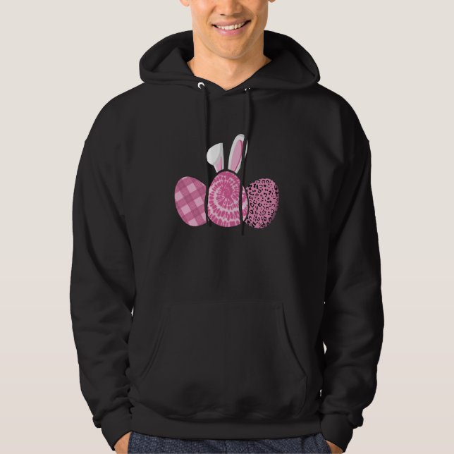 Happy Easter Day Cute Eggs Bunny Rabbit Ears for W Hoodie (Front)