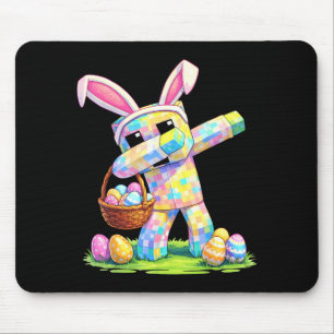 Happy Easter Day Dabbing Rabbit Eggs Pixel Boys Gi Mouse Pad
