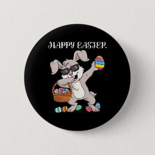 Happy Easter Day Dabbing Rabbit Eggs Toddler Boys 2 Inch Round Button