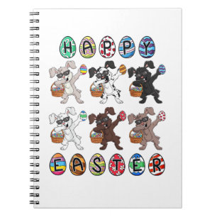 Happy Easter Day Dabbing Rabbits Eggs Toddler Boys Notebook