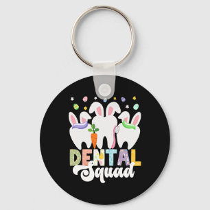 Happy Easter Day Dentist Egg Hunting Bunny Dental Keychain