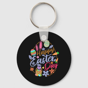 Happy Easter Day Easter Eggs Easter Bunnies Women Keychain