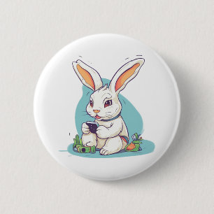 Happy Easter Day Egg Bunny Funny Gamer Boys Kids 2 Inch Round Button