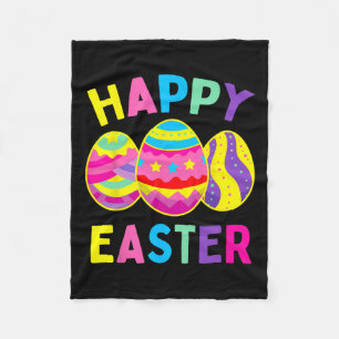 Happy Easter Day Egg Hunting Easter Bunny Fleece Blanket