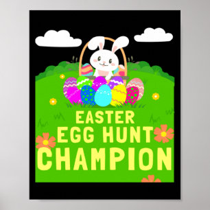 Happy Easter Day Eggs Bunny Rabbit Kids Eggstatic Poster