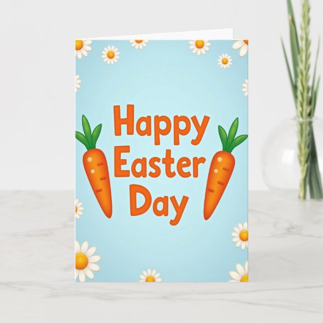 Happy Easter Day Flower Card (Front)