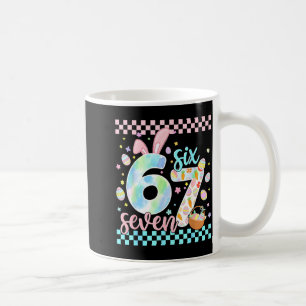 Happy easter day funny 67 six seven bunny eggs boy coffee mug
